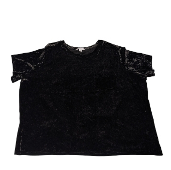 Boutique Black Velvet Short Sleeve Top - Size 3X - NWT - Picture 6 of 9